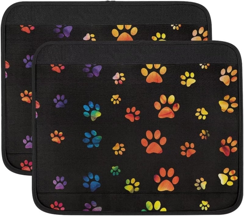 Vanideaoty Dog Paw Print Wheelchair Arm Pads Non Slip Armrest Covers for Chairs Adjustable Desk Chair Arm Covers Pressure Relief, Elderly, Senior - Image 2